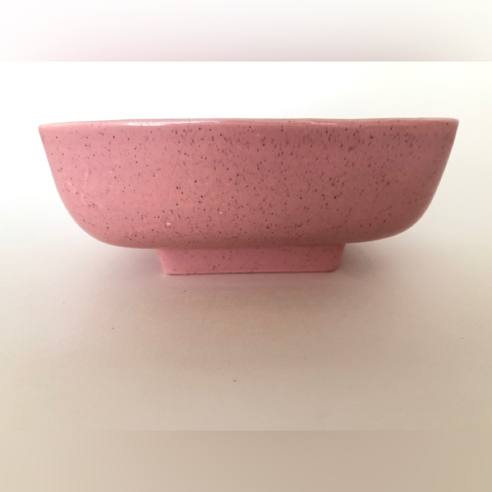 Mid Century Modern McFarlin Square Candy Bowl Speckled Pink
